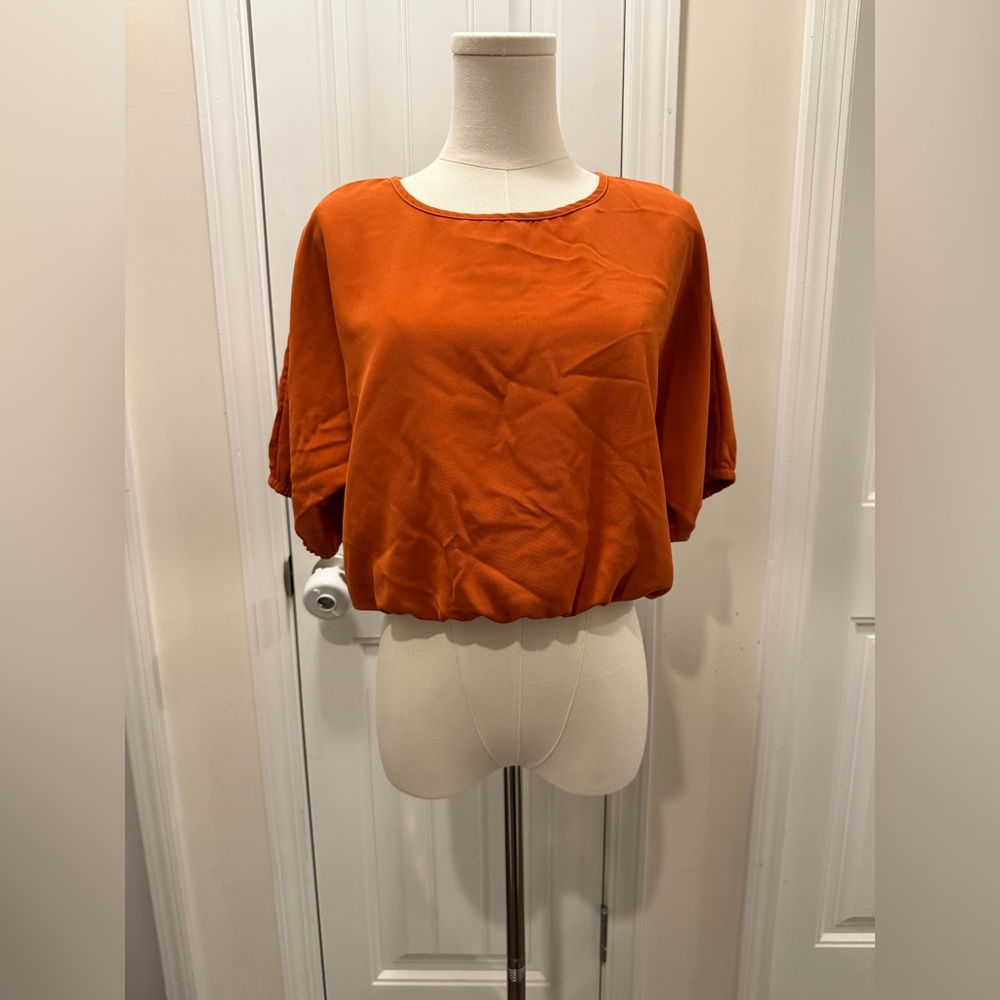 Ecowish Dark Orange Cropped Blouse